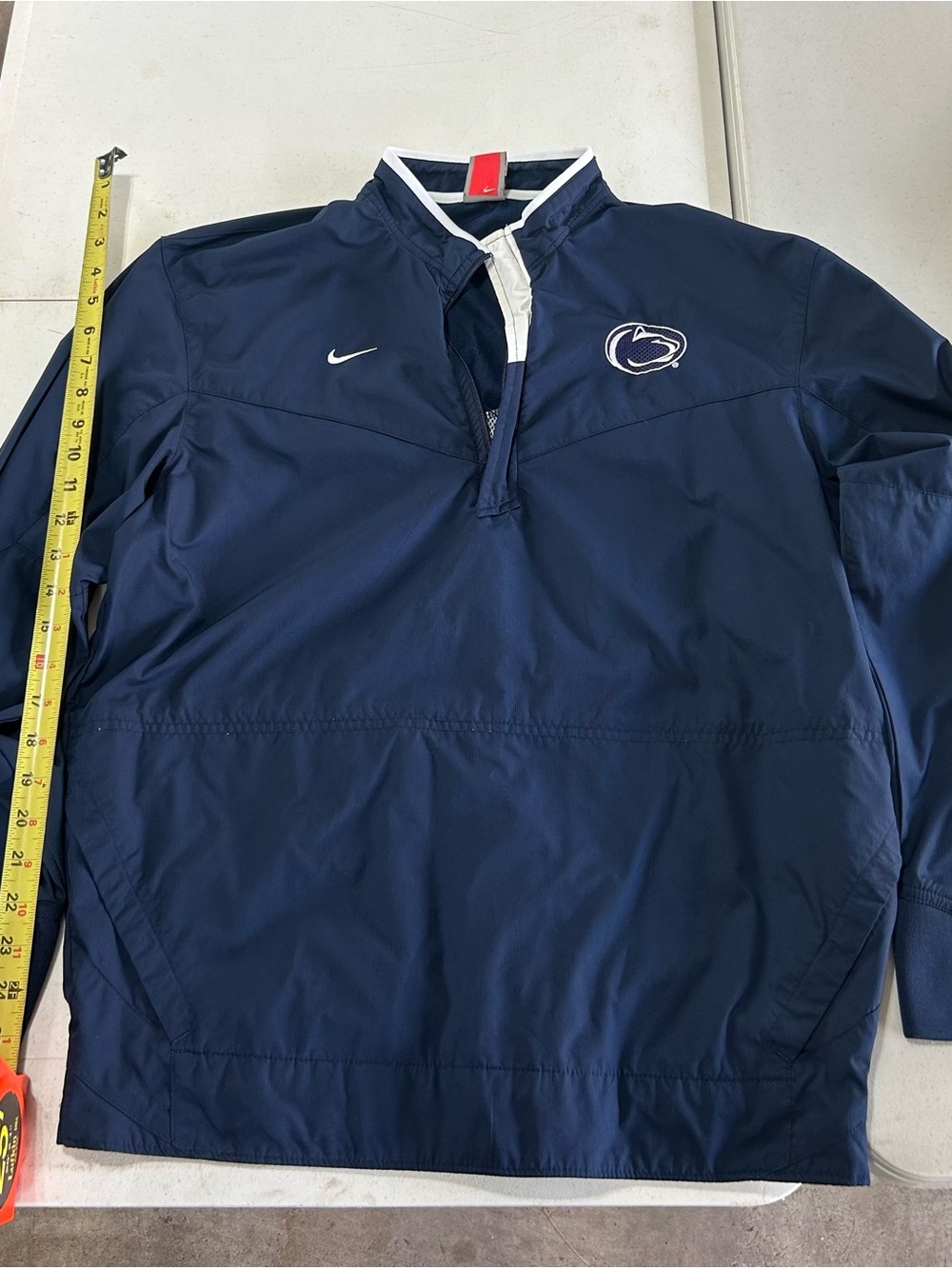 Nike Penn State PSU Half Zip Jacket Blue White Mens S Vintage 2007 NCAA